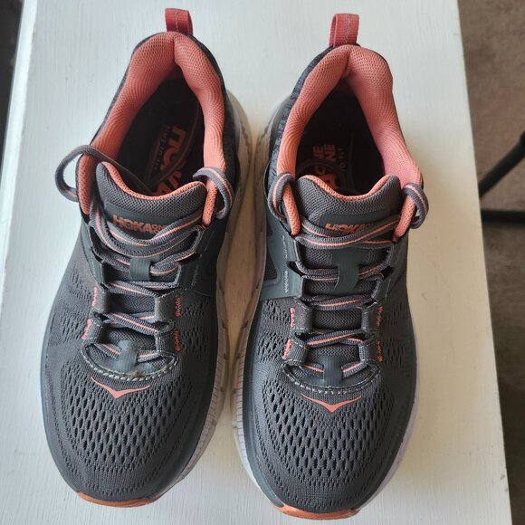 HOKA One One Gaviota 2 Women’s Running Shoes Gray Coral Size 6.5 Stability - Picture 4 of 6